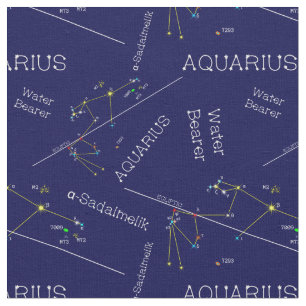 Tecido Zodiac Constelação Aquarius