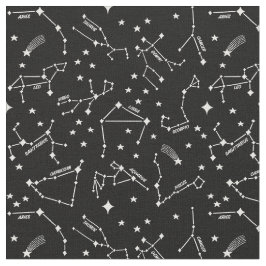 Tecido Zodiac Star Maps White Em Black Cheeky Witch®