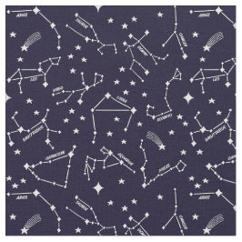 Tecido Zodiac Star Maps White Na Bruxa Azul Escuro Cheeky