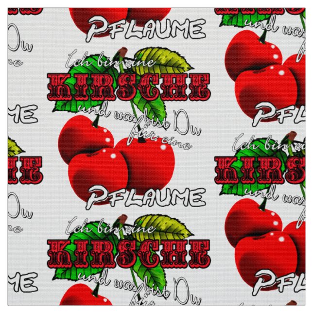 Tecido Zuckersüße rote K I R S C H E N Spruch Früchte (Modelo)