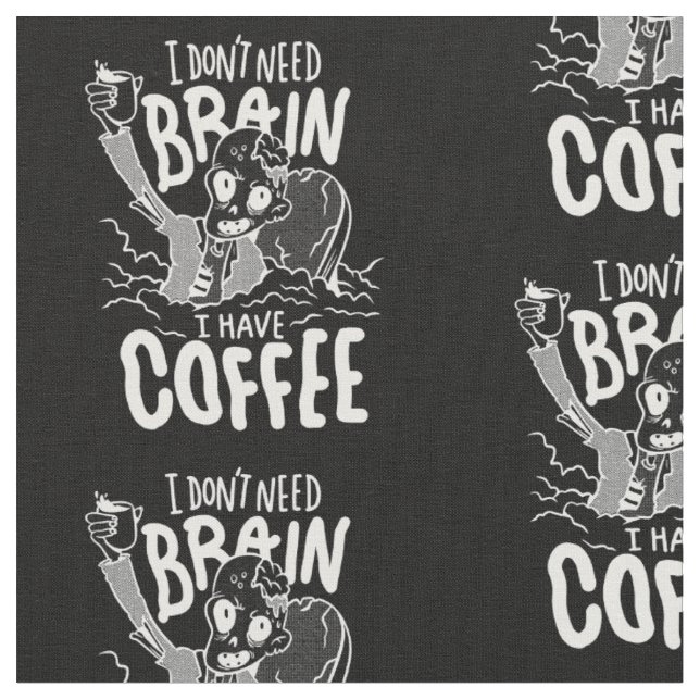 Tecido zumbi bebendo de café branco (Detalhe)