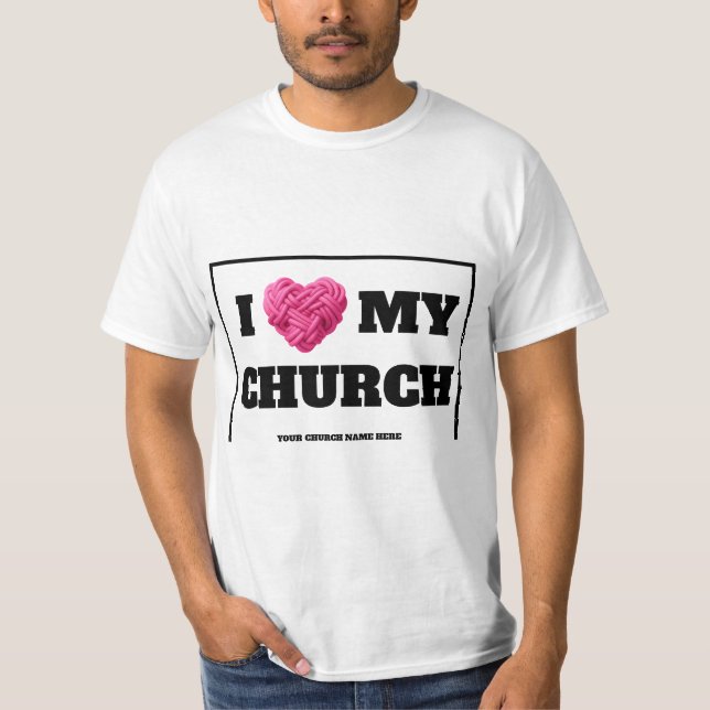 Tecidos com Amor Camiseta Personalizada de Igreja (Frente)