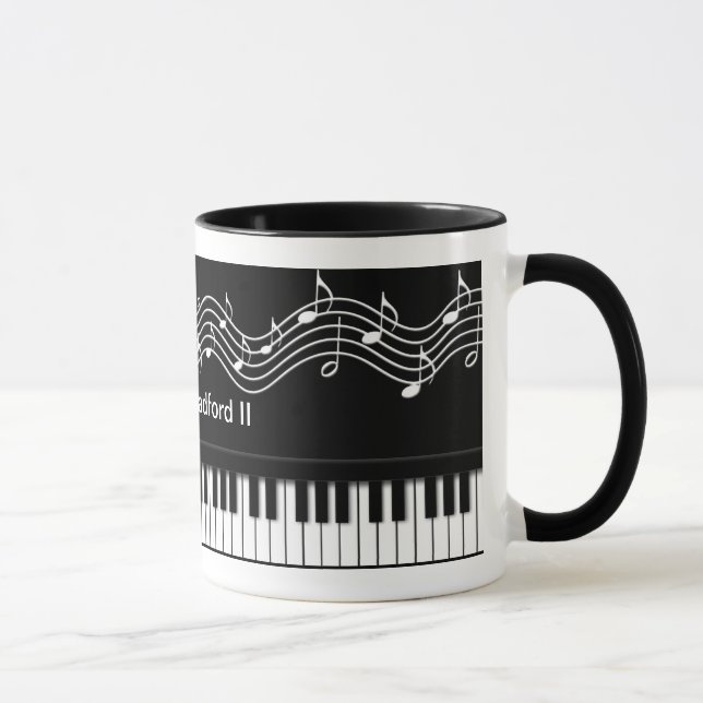 Teclado de piano e caneca das notas (Direita)