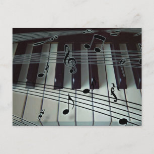 Teclado de Piano ou Órgão com Notas Musicais