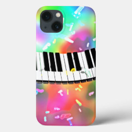 Teclado de piano tema de música colorido,