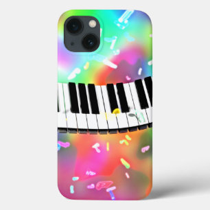 Teclado de piano tema de música colorido,
