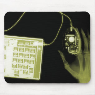Teclado esquelético de raios X e mouse Pad