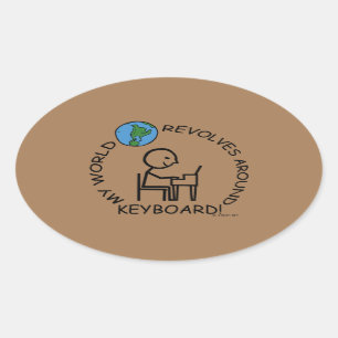 Teclado - Mundo Revola-se em torno do adesivo Oval
