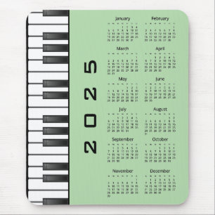 Teclado Piano 2025 - Mousepad de Calendário