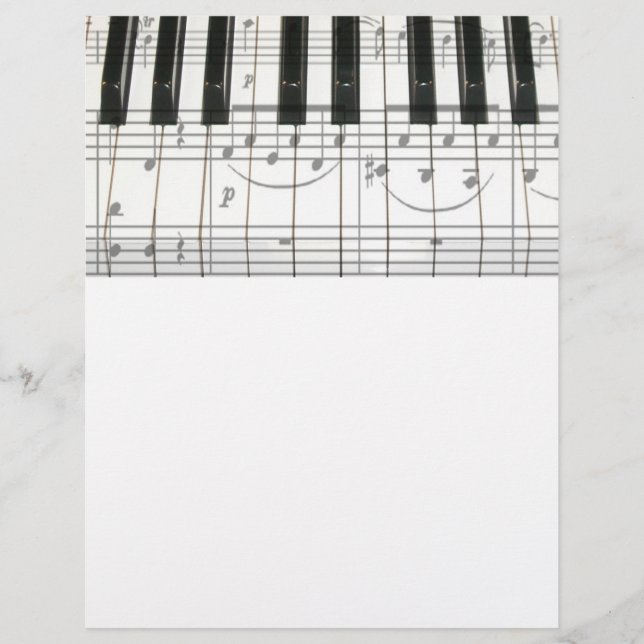 Teclado Piano e Notas de Música (Frente)