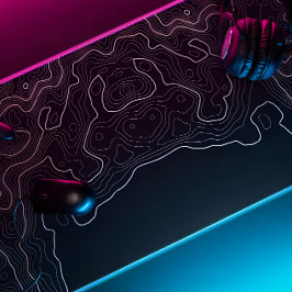 teclado topográfico do mouse xxl preto