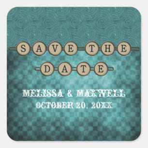 Teclas Teal Steampunk Salve os adesivos Date