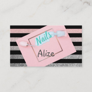 técnico de unhas na moda cartão de visita, salão d