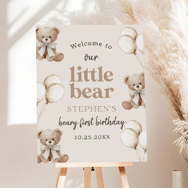 Teddy Bear Beary 1st Birthday Party Welcome Sign