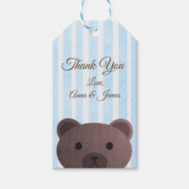 Teddy Bear Blue Strike Obrigado Etiqueta