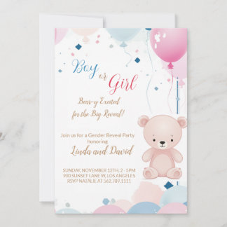 Teddy Bear Ele ou Ela: O Gênero Revela Convite