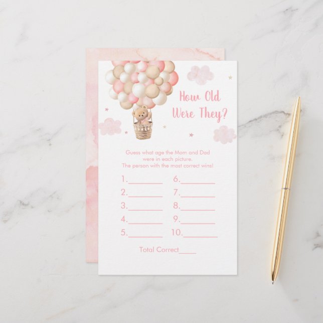 Teddy Bear Hot Air Balloon How Old Were They Game (Frente/Verso In Situ)