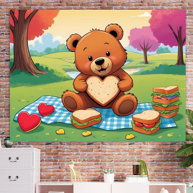 Teddy Bear Picnic Heart Sandwich Wall Art Poster (Criador carregado)