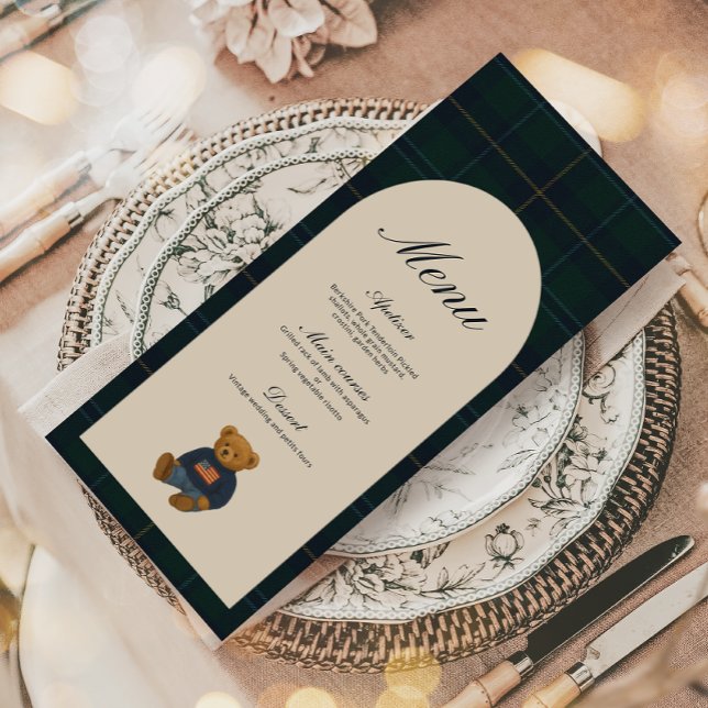 Teddy Bear Polo Baby Shower Menu (Criador carregado)