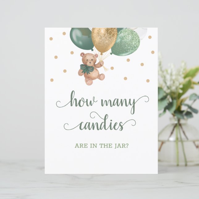 Teddy Bear Quantas Candies No Sinal De Mesa Do Jar (Em pé/Frente)