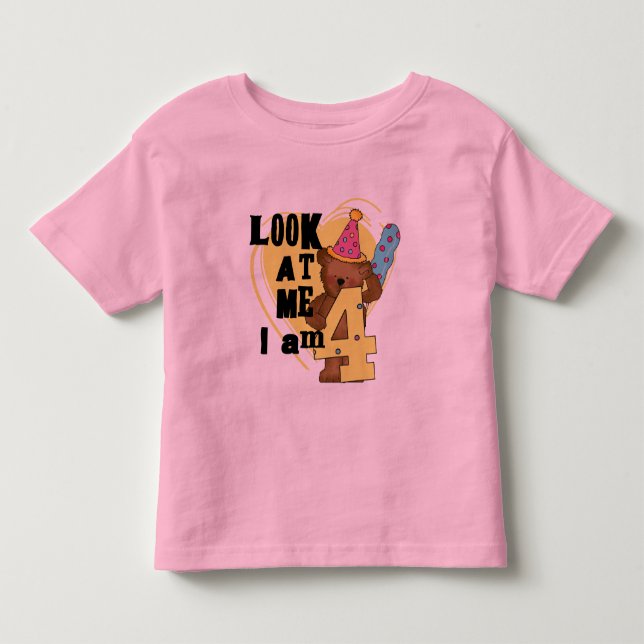 Teddy Bear, tenho 4 Camisetas de aniversário e pre (Frente)