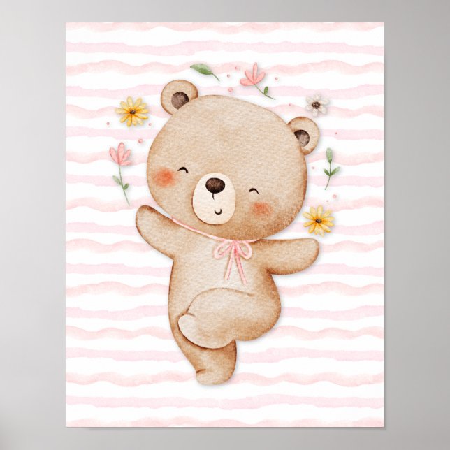 Teddy bear wall art poster Happy dance poster (Frente)