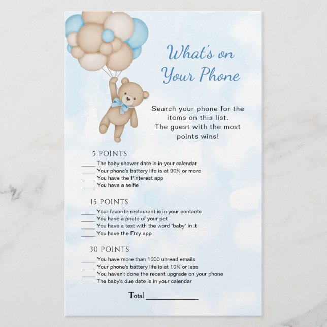 Teddy Bear What's on Your Phone Baby Game (Frente)