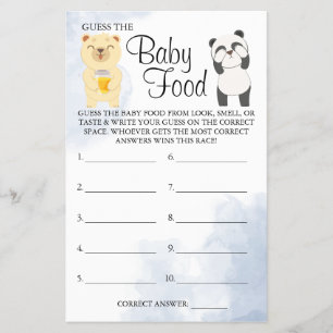 Teddy Bears Adivinha Cartão de chá de comida