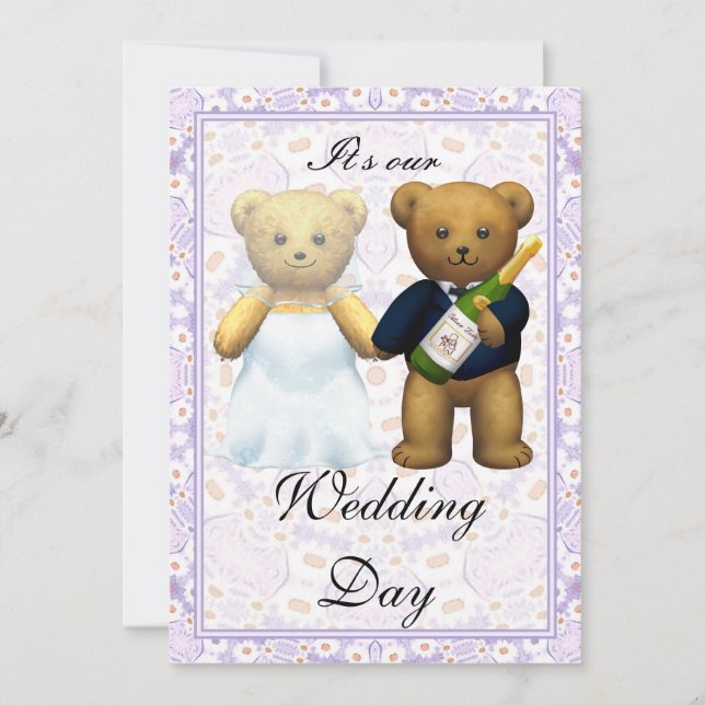 ,Teddy Bears Convite de casamento - Convite (Frente)