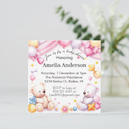 Teddy suporta chá de fraldas unisex convite