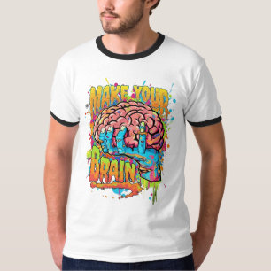 tee inspiradora do estilo de t-shirt do cérebro