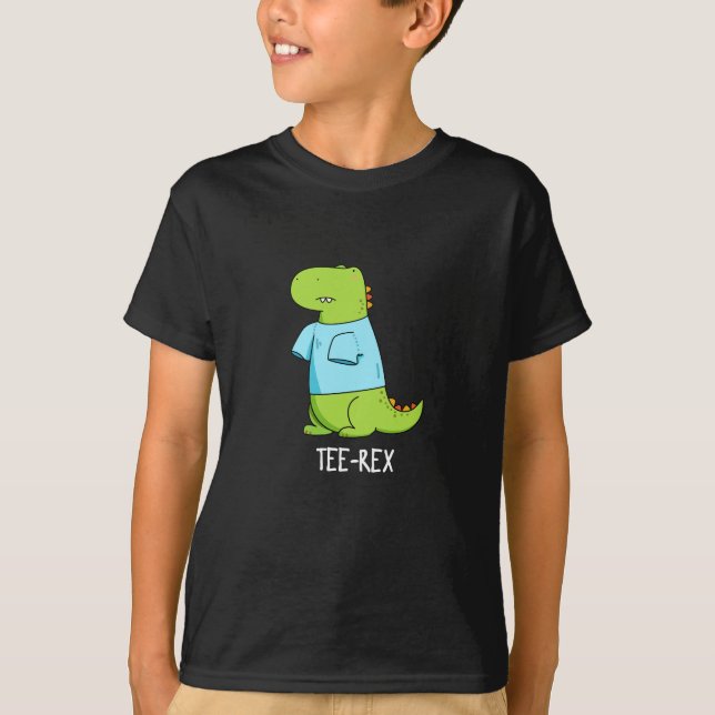 Tee Rex Camiseta engraçada TRex Dinossaur Pun Dark (Frente)