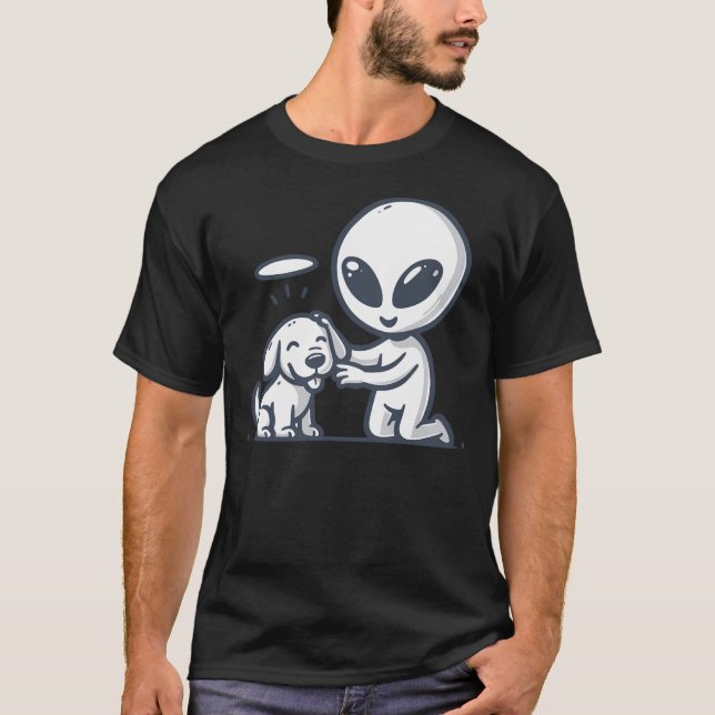 Teedo Gráfico de Amigos da Camisa Retro da Alieníg (Frente)