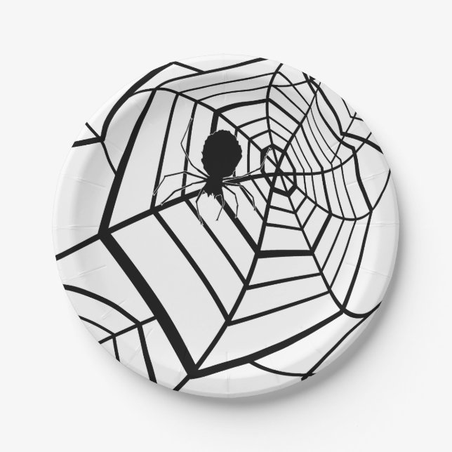 Teia de Aranha - Halloween - Prato de Papel (Frente)