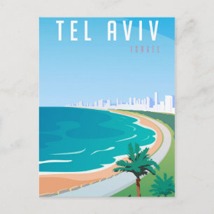 *~* Tel Aviv Israel Cartão Postal Paisagem Urbana 