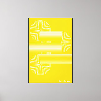 Tela Amarelo Bauhaus Impressão de Arte em Linha Curva S