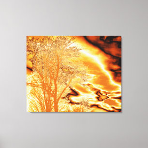Tela Árvore de inverno em Molten Dourado na Impressão