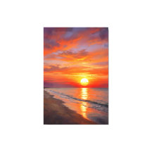 Cartaz Moderno Natureza Pôr do Sol Impressão em Te