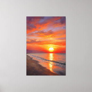 Tela Cartaz Moderno Natureza Pôr do Sol Impressão em Te