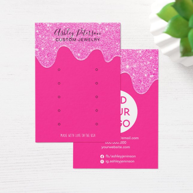 Tela cintilante rosa-neon goteja com anel de ouvid (Mesa)