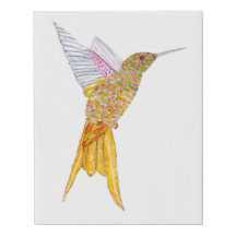Tela Colorida do Hummingbird x2 Faux