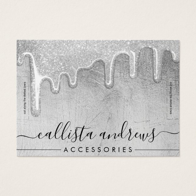 Tela da pulseira espessa do Glam Silver Drivers Gl (Frente)