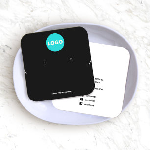 Tela de adição de logotipo preto ao quadrado e col