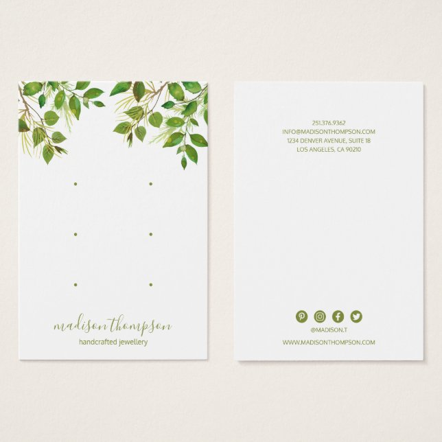 Tela de audição de folhagem verde 3 furos (Frente & Verso)