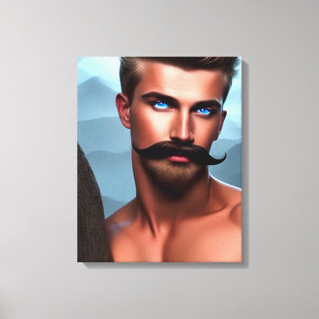 Tela de Canvas Musculares de Bigode Bonitão (Frente)