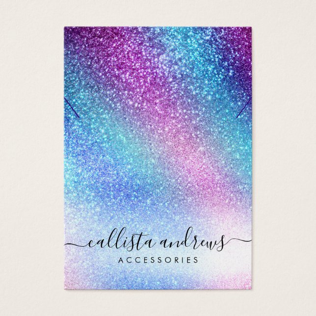 Tela de Colar Glitter da Nebulosa Azul Roxa (Frente)