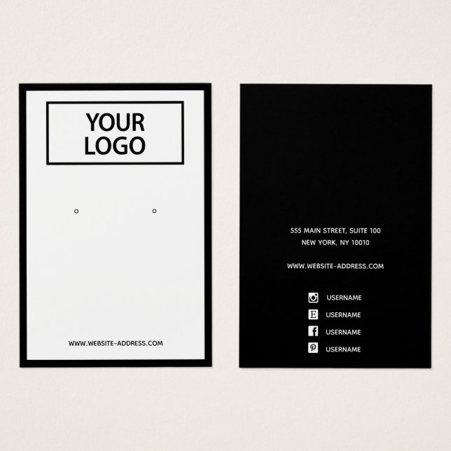 Tela de Joias de Ouvido Branco com adição personal (Frente & Verso)