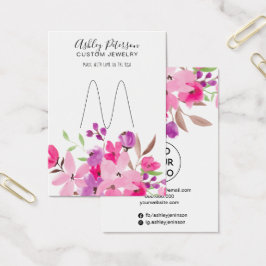 Tela de porta-joias florais, cor-de-rosa-menina