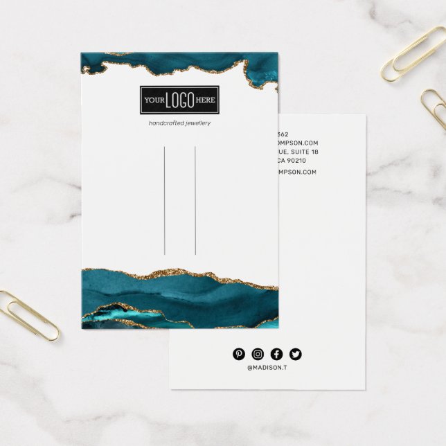 Tela do clipe de cabelo de ágata Dourada e de Teal (Escritótio)