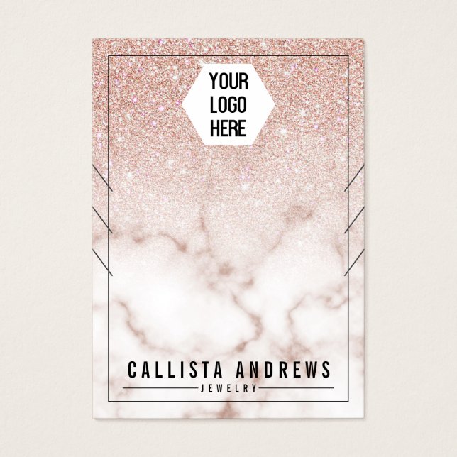 Tela do Colar do Mármaco com Glitter Dourado rosa (Frente)